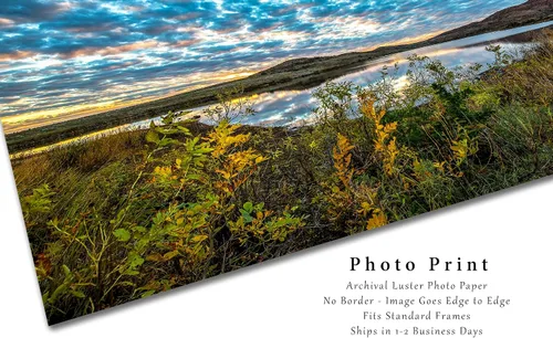 Miniatura 2 de Impresión de fotografía de paisaje (sin marco) Imagen del cielo escénico sobre el lago al atardecer en la noche de otoño en las montañas Wichita