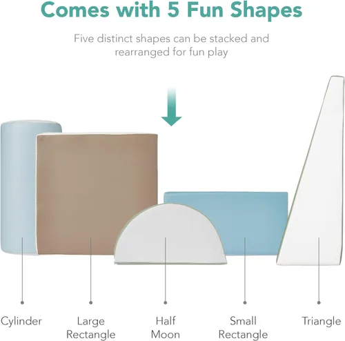 Miniatura 6 de Best Choice Products 5 piezas de bloques de espuma suave para niños para escalar y gatear, estructuras de juego para el desarrollo infantil, 5