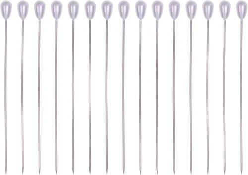 Shapenty Alfileres de cabeza de perla, ramillete de lágrima, alfileres rectos para tela de costura, proyectos de acolchado, joyería, boda,