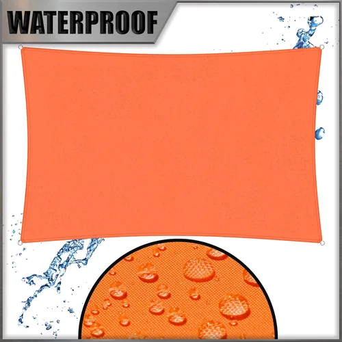 Miniatura 2 de Amgo Vela de Sombra Solar Cuadrada Rectangular Naranja de 4' x 4' Tamaño Personalizado Impermeable Pedido para Hacer UPF50+ AMWTPR0712 Toldo