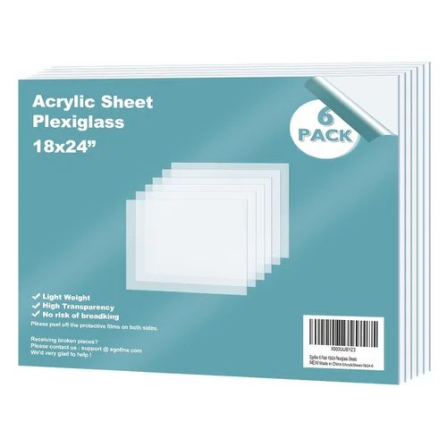 Miniatura 78 de Egofine Láminas de Plexiglás Láminas de Acrílico Paquete de 12 de 8.5x11'' 0.04 de Grosor Plástico Transparente Fundido Cristal Plexi Transparente
