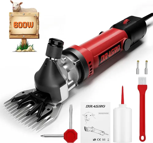 Miniatura 9 de 2025 Tijeras para ovejas mejoradas 500W, cortauñas eléctricos profesionales, kit de aseo para ganado de granja, 6 velocidades tijeras eléctricas
