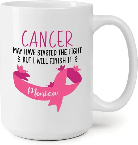 Miniatura 8 de Taza personalizada para sobrevivientes de cáncer, taza de cáncer de mama, taza de cinta rosa, regalo para sobreviviente de cáncer de mama, taza