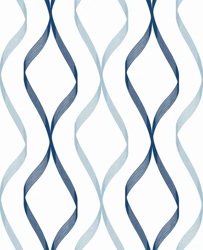 Miniatura 10 de NextWall Ogee Ribbon - Papel tapiz autoadhesivo (plateado y dorado)