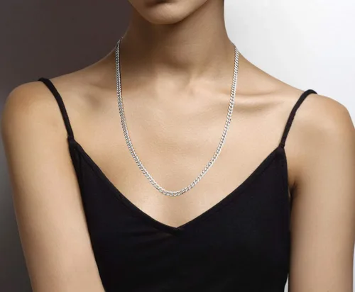 Miniatura 4 de Miabella Solid 925 Sterling Silver Italian 5mm Diamond Cut Cuban Link Curb Chain Necklace for Women Men Made in Italy