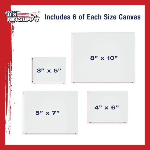 Miniatura 3 de US Art Supply Multi-Pack 6-ea de 3 x 5, 4 x 6, 5 x 7, 8 x 10 pulgadas calidad profesional pequeño bastidor de artista paquete surtido