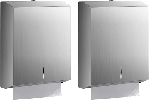 Miniatura 20 de Dispensador de toallas de mano triple para baño, dispensador de toallas de papel plegable en C, montaje en pared con instalación adhesiva sin