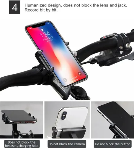 Miniatura 4 de GUB PRO1 Soporte universal para teléfono celular de aleación de aluminio para manillar de bicicleta de 3.5-6.2 pulgadas