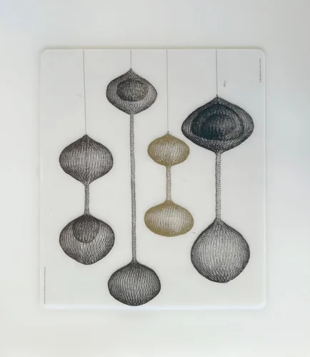 Miniatura 3 de Modern-Twist Mantel individual rectangular de silicona de 14 x 16 pulgadas, 100% silicona de grado alimenticio, estampado Asawa en niveles, paquete
