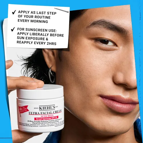 Miniatura 9 de Kiehl's Crema Ultra Facial con SPF 30, Hidratante Facial Ligero Diario para Todos los Tipos de Piel, Hidratación 24 Horas, Protección UV Contra