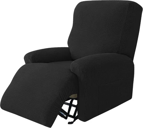 Miniatura 18 de CONRUSER Funda elástica para sillón reclinable, 4 piezas, funda gruesa para sofá de un solo asiento, funda de jacquard suave para sillón reclinable