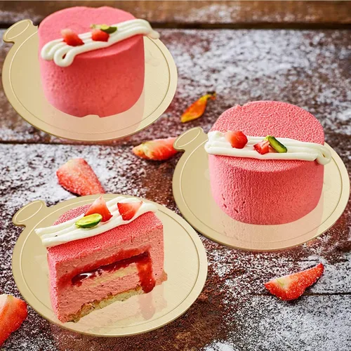 Miniatura 4 de WANBAO 80 piezas Mini tablas de pastel para mousse y cupcakes, doradas 9 cm