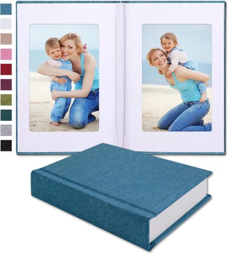 Miniatura 8 de Pssoss Álbum de fotos pequeño de 4 x 6 pulgadas con espacio de escritura con capacidad para 20 fotos, ideal para álbum temático de boda y álbum