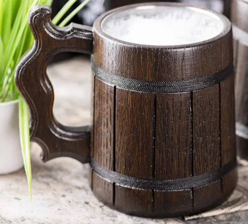Miniatura 8 de Taza de cerveza de clase Warlock de 17 onzas, regalo de fiesta de mazmorras y dragones para amantes de dnd, taza de cerveza de madera personalizada