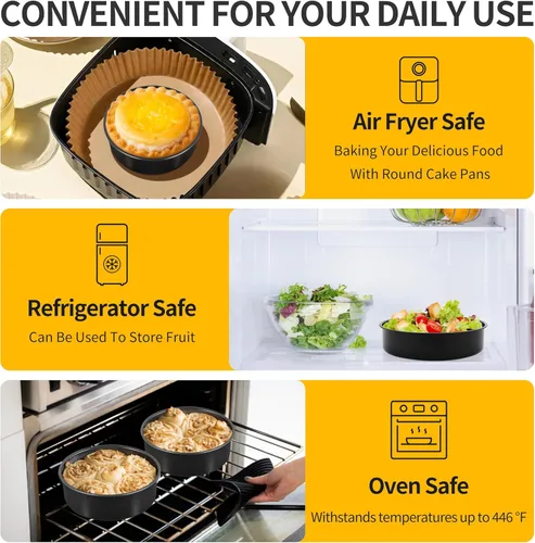 Miniatura 7 de P&P CHEF - Juego de moldes para pasteles antiadherentes de 6 pulgadas, 2 piezas, moldes redondos para hornear pasteles para tier smash, no tóxicos