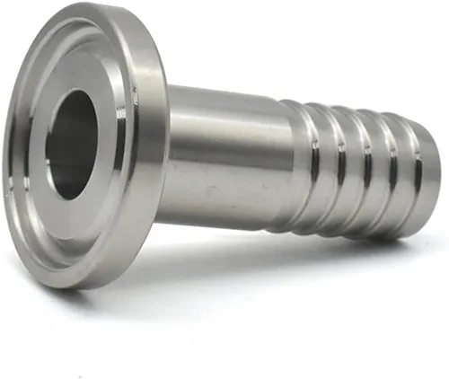 Miniatura 5 de Adaptador de púas de manguera de abrazadera triple SS316 de 1/2 "con brida 0.992 in manguera sanitaria instalación de tubería