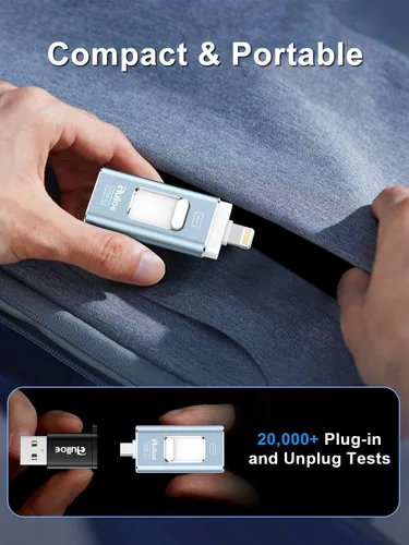 Miniatura 8 de Gulloe Unidad flash de doble interfaz de 256 GB para almacenamiento de teléfono, fotos, videos, respaldo USB de teléfono, tarjeta de memoria externa