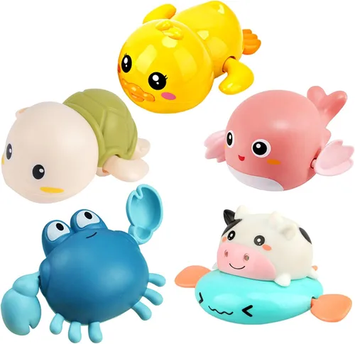 Juguete de baño, bonito juguete de animales para bañera y piscina, juguetes de baño para bebés de 1 a 3 años, juego de juguetes de baño de agua para