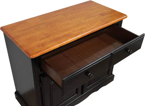 Miniatura 8 de Sunset Trading Buffet de recuerdo y gabinete iluminado, acabado negro/cereza