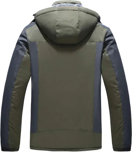 Miniatura 3 de HOW'ON - Chaqueta de invierno con capucha y forro polar, resistente al viento, impermeable, abrigo para montaña