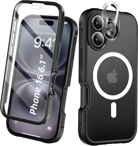 Miniatura 17 de Funda para iPhone 15 de cuerpo completo, protector de pantalla integrado, con protector de lente de cámara, [antiamarilleamiento], funda protectora
