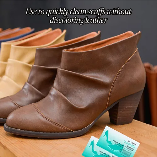 Miniatura 4 de LA Fresh Travel Lite - Toallitas de limpieza prehumedecidas para zapatos, paquete de 50 toallitas de limpieza envueltas individualmente, sin rayas