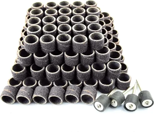 Miniatura 7 de Merryland Banda de lijado de tambor para Dremel 184 piezas, 120 # 1/2 pulgada manga de lijado 180 piezas y mandril 4 herramientas rotativas