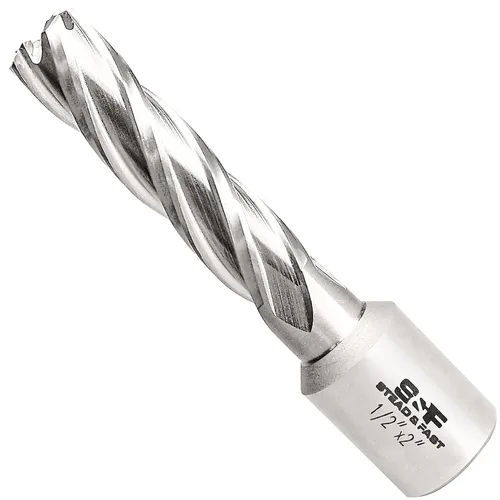 Miniatura 28 de S&F STEAD & FAST Cortador anular, diámetro de corte de 9/16" x 1" profundidad de corte para prensa de taladro magnética, brocas Mag con pasador
