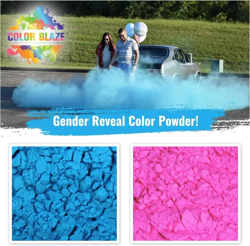 Miniatura 2 de Color Blaze Polvo de revelación de género para bebé, 1 libra de color azul y 1 libra de color rosa, para niños o niñas, para el desgaste del Azul