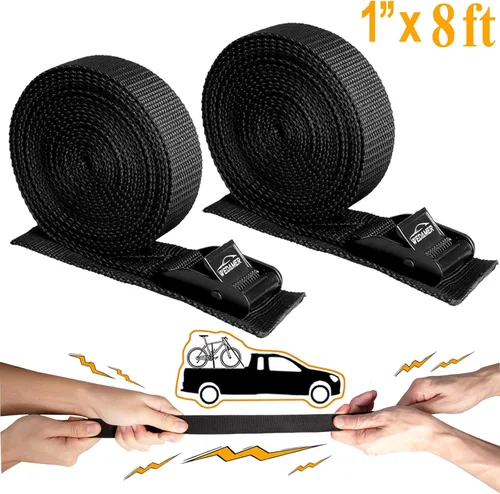 Miniatura 4 de WEDAMER Paquete de 2 correas de amarre para kayak de 8 pies con hebilla de leva de alta resistencia, correa ajustable para kayak, camiones, 2Pack