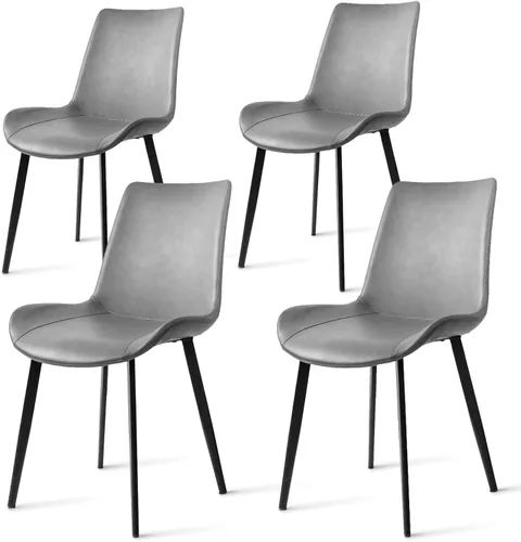 Miniatura 24 de Sillas de Comedor, Sillas de Comedor Modernas de Cuero PU, Sillas de Comedor con Patas de Metal Resistentes, Sillas de Cocina con Asiento Tapizado