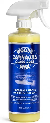 Woody Wax Capa de vidrio de carnauba, espray profesional sin amarillamiento para barco, parte superior y cera de casco de alto brillo para fibra de