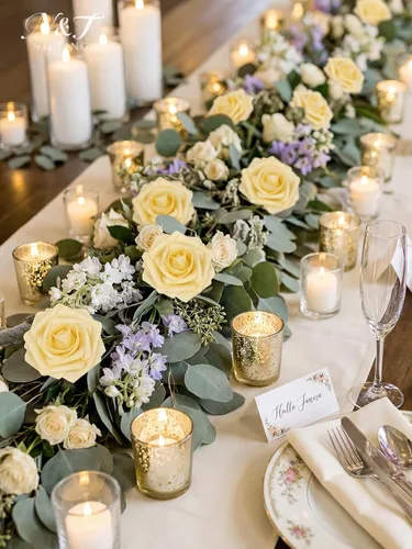 Miniatura 373 de N&T NIETING Flores artificiales, rosas artificiales de color rosa intenso, 50 piezas de flores falsas con tallo para ramos de boda DIY, centros