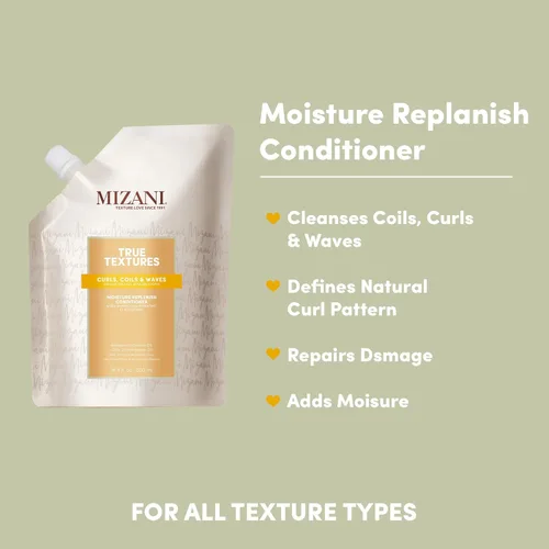 Miniatura 4 de Mizani True Textures - Acondicionador de reposición de humedad, hidrata y define rizos, sin silicona ni parabenos para cabello rizado