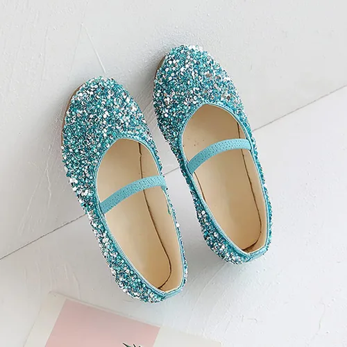 Miniatura 6 de YIBLBOX Girls Dress Shoes Mary Jane Flats Princess Dresses for Girls Ballet Flats Glitter Shoes Flower Girls Shoes