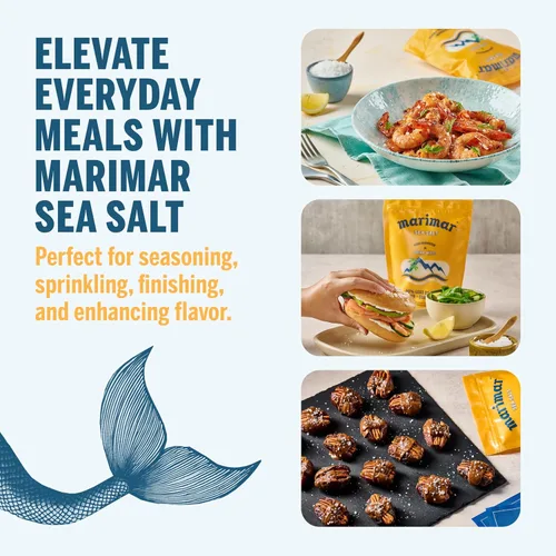 Miniatura 5 de Marimar Sal marina, naturalmente baja en sodio, grano grueso, Kosher, 20 onzas (paquete de 2)