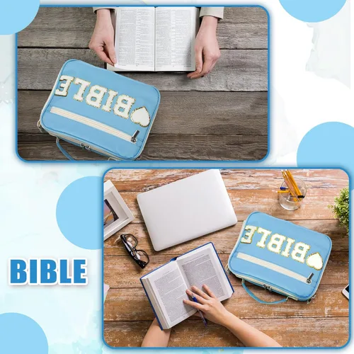 Miniatura 5 de Silkfly Blue End of Years - Funda de regalo de graduación para la Biblia, bolsa grande de felpilla con correa para el hombro, bolsa de mano
