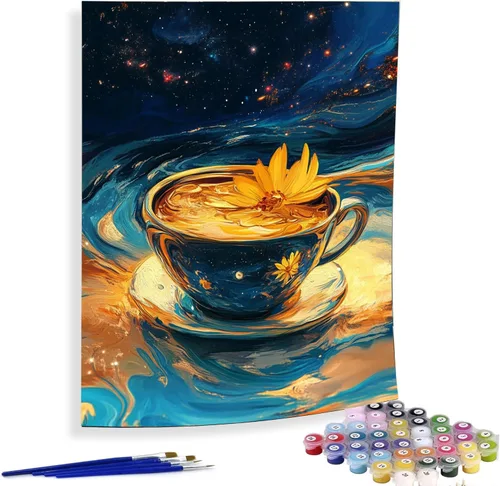 Miniatura 10 de Diymood Pintura por números para adultos, Navidad, pintura al óleo de muñeco de nieve, kits de pintura acrílica por números para niños, adultos