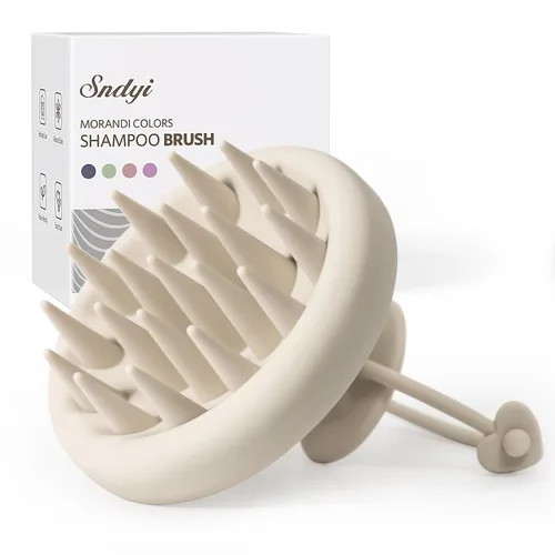 Miniatura 8 de Sndyi - Cepillo de champú y masajeador de cuero cabelludo de silicona, limpiador de cabello con cerdas de silicona suave, exfoliador del cuero
