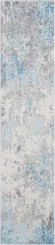Miniatura 9 de SAFAVIEH Tulum Collection - Alfombra decorativa de 2 x 5 pies, color gris y azul, diseño abstracto moderno, no desprende pelusa y fácil de limpiar