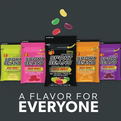 Miniatura 4 de Extreme Sport Beans® - Gomitas energizantes para ejercicio con cafeína, electrolitos y vitaminas, por Jelly Belly - Sabor a cereza, caja de 24