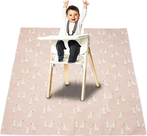 Tapete de salpicaduras para debajo de la silla alta, artes/manualidades, tapete lavable para derrames de bebé, impermeable, antideslizante, tapete