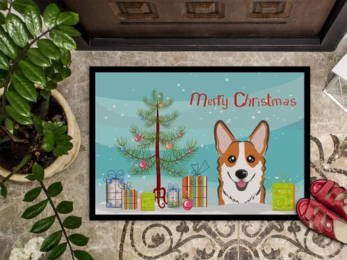 Miniatura 4 de Caroline's Treasures BB1626MAT - Felpudo con árbol de Navidad y corgi rojo de 18 x 27 pulgadas, tapete para puerta delantera, para interiores