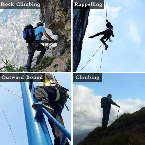 Miniatura 6 de Guantes de escalada, guantes de cuerda, perfectos para rappel, rescate, roca, árbol, pared, escalada de montaña