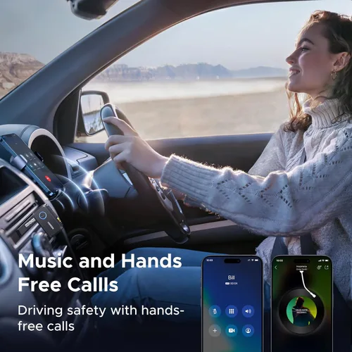 Miniatura 6 de UGREEN Receptor Bluetooth 6.0 para Auto con LDAC, Adaptador Bluetooth AUX de 3.5mm con Cancelación de Ruido AI para Auto, Receptor de Audio