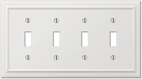 Miniatura 28 de Amerelle 94BW Continental - Placa de pared, 1 en blanco, metal fundido, blanco, 1 paquete