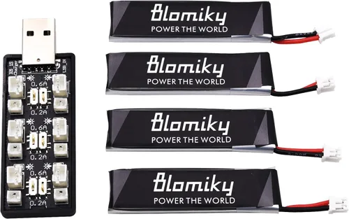 Miniatura 9 de Blomiky Paquete de 4 baterías Lipo 1S 3.8V 450mAh 80C con enchufe PH2.0 compatible con S Free Style RC Quadopter Drone / F4 4