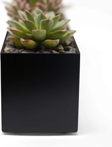 Miniatura 4 de Buhbo Maceta rectangular moderna de acero tipo artesa de 16 pulgadas, negro