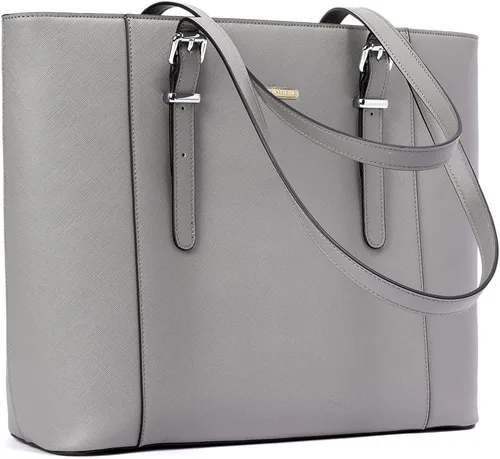 Miniatura 7 de BROMEN Maletín para mujer de 15.6 pulgadas, bolso de mano para computadora portátil, bolsos de cuero vintage, bolsos de trabajo de hombro 1- marrón