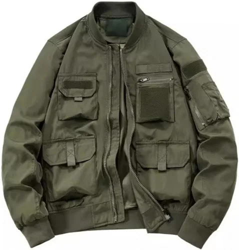 Miniatura 4 de Chaqueta bomber acolchada para hombre, chaqueta militar de vuelo para hombre, chaquetas casuales de otoño, ropa de abrigo ligera de invierno